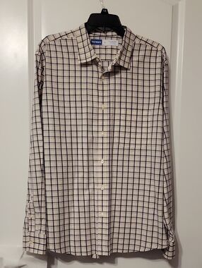 Old Navy Men's XL Long Sleeve Cream/Blue Casual Dress Shirt. Like New.